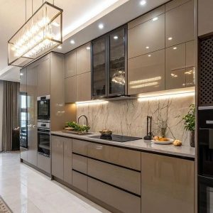 Tủ bếp mdf phủ melamine - Cốt Thái Lan - Mẫu 03