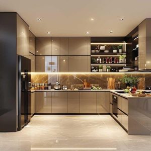 Tủ bếp MDF phủ pet chu I