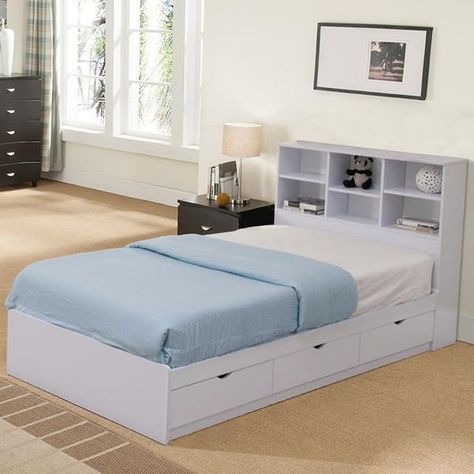 Giường ngủ gỗ MDF kết hợp tủ sách - mẫu 1